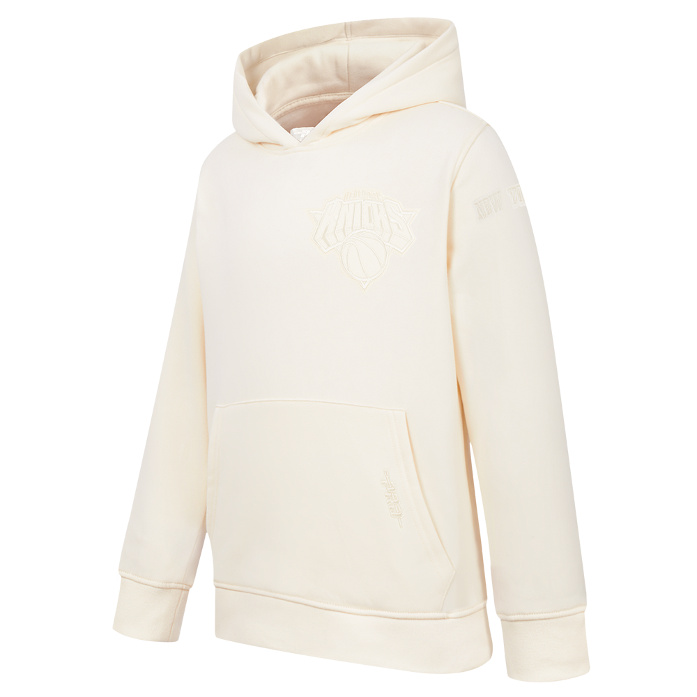 NBA NEW YORK KNICKS NEUTRAL TODDLER BOYS FLEECE PULLOVER HOODIE (EGGSHELL)