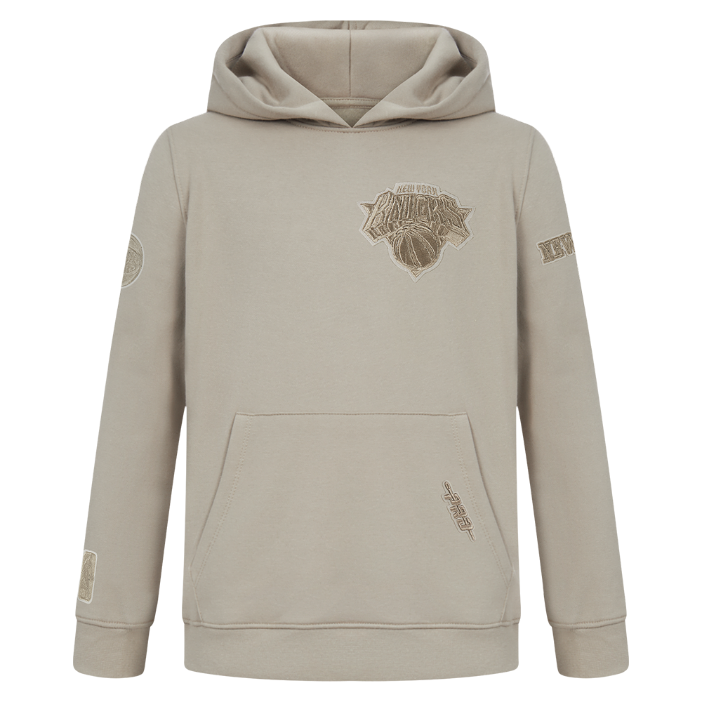 NBA NEW YORK KNICKS NEUTRAL TODDLER BOY'S FLEECE PULLOVER HOODIE (TAUPE)