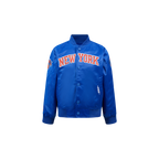NBA NEW YORK KNICKS CLASSIC TODDLER BOY'S SATIN JACKET (ROYAL BLUE)