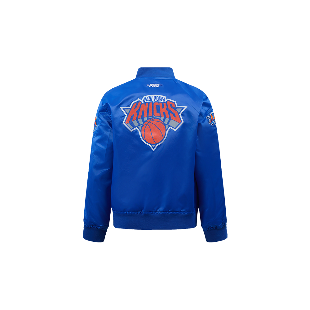 NBA NEW YORK KNICKS CLASSIC TODDLER BOY'S SATIN JACKET (ROYAL BLUE)