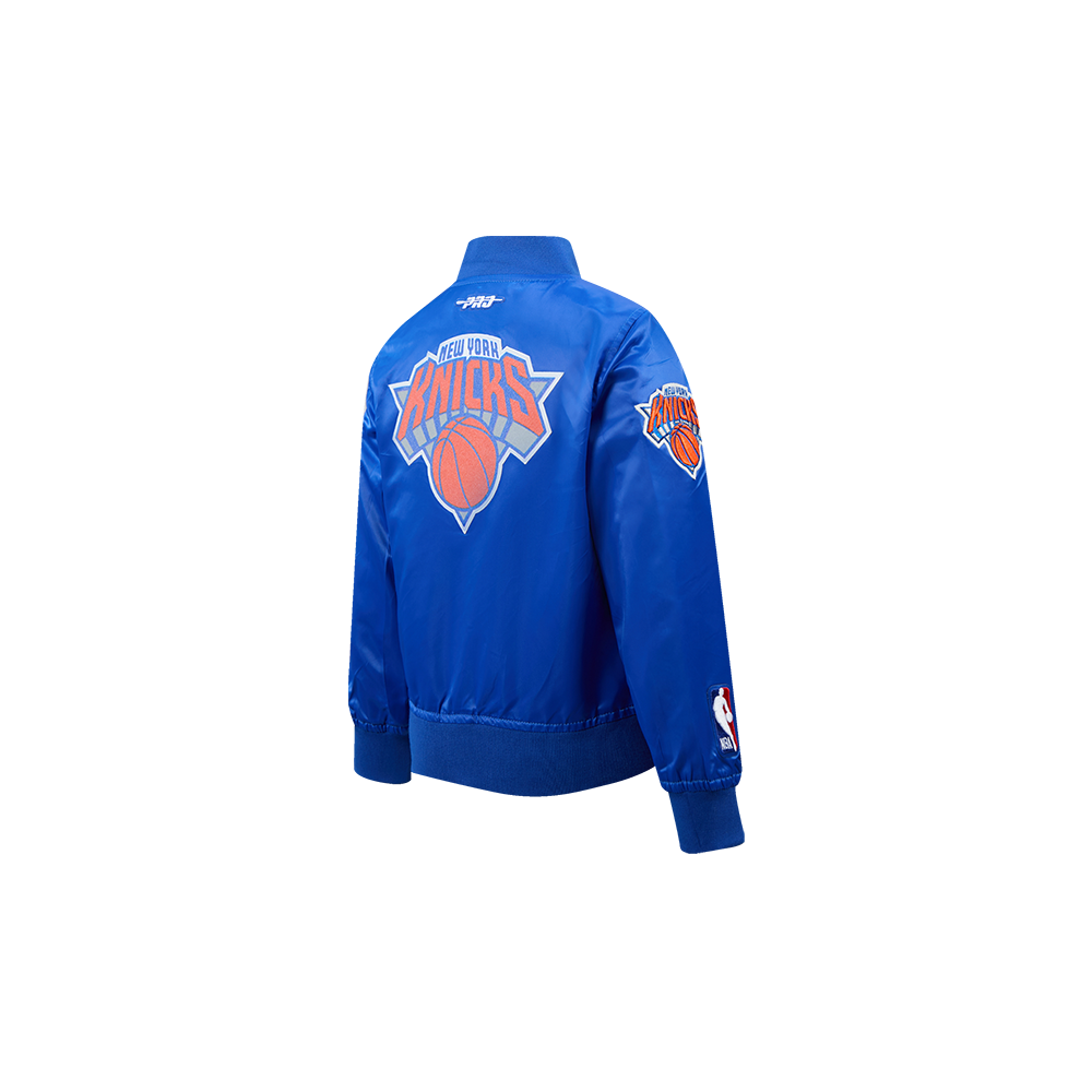 NBA NEW YORK KNICKS CLASSIC TODDLER BOY'S SATIN JACKET (ROYAL BLUE)