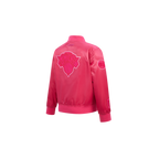 NBA NEW YORK KNICKS TRIPLE PINK TODDLER GIRL'S SATIN JACKET (BEETROOT PURPLE)