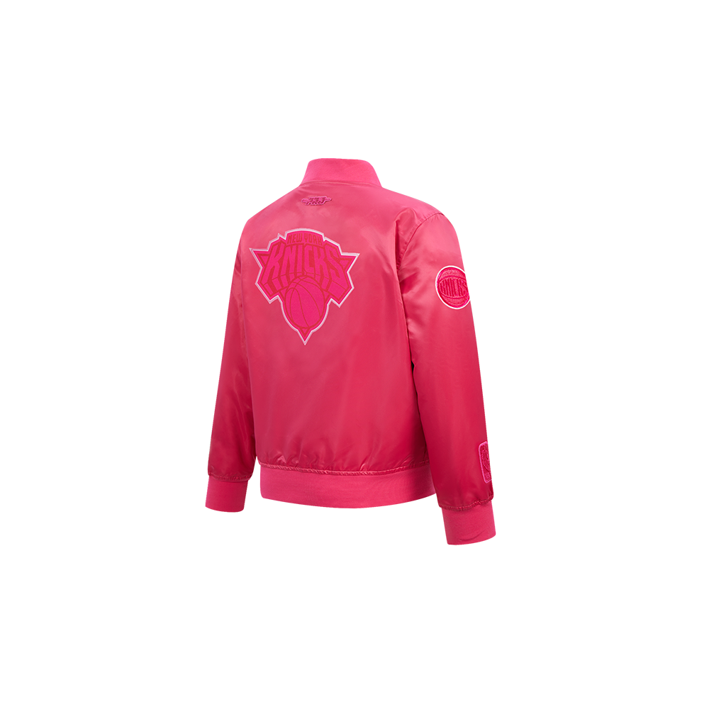 NBA NEW YORK KNICKS TRIPLE PINK TODDLER GIRL'S SATIN JACKET (BEETROOT PURPLE)