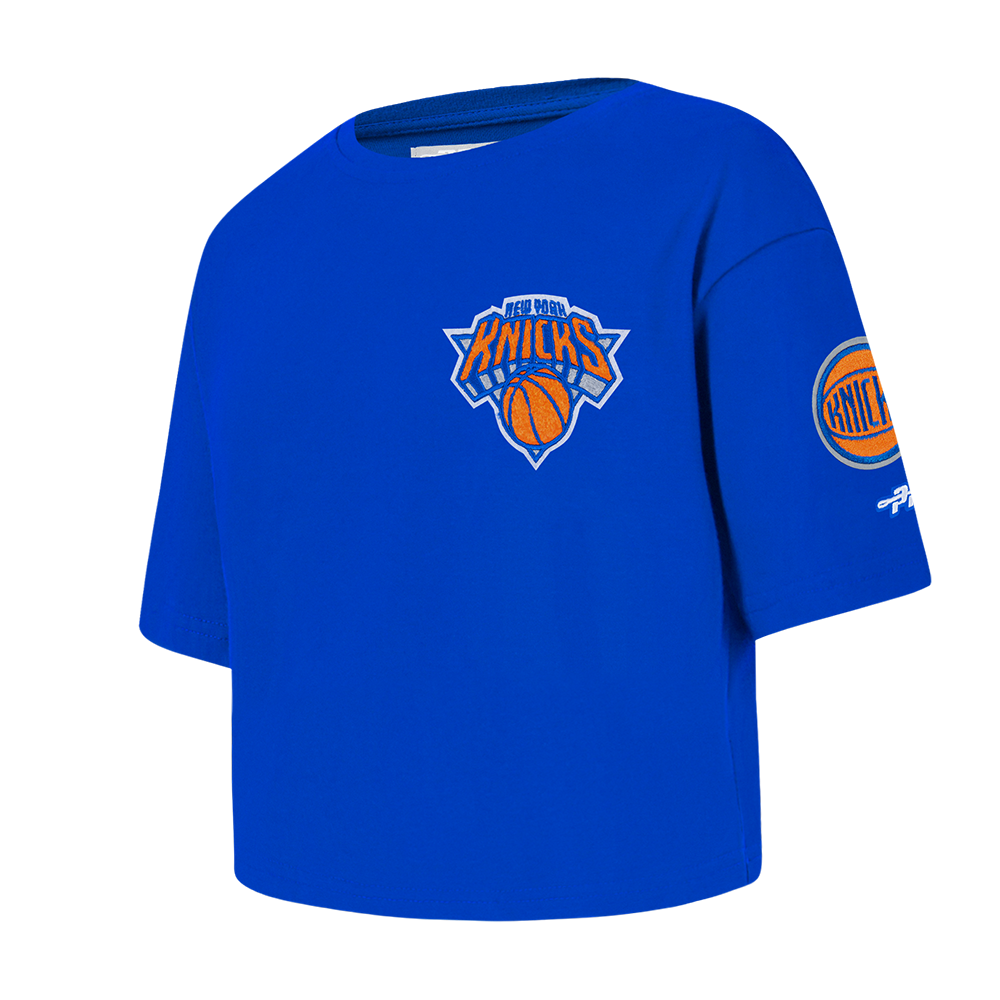 NBA NEW YORK KNICKS CLASSIC TODDLER GIRL'S SHORT SLEEVE BOXY TEE (ROYAL BLUE)