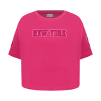 NBA NEW YORK KNICKS TRIPLE PINK TODDLER GIRL'S SHORT SLEEVE BOXY TEE (BEETROOT PURPLE)