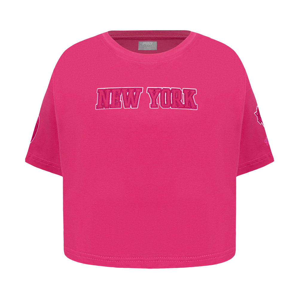 NBA NEW YORK KNICKS TRIPLE PINK TODDLER GIRL'S SHORT SLEEVE BOXY TEE (BEETROOT PURPLE)