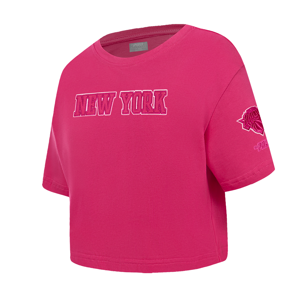 NBA NEW YORK KNICKS TRIPLE PINK TODDLER GIRL'S SHORT SLEEVE BOXY TEE (BEETROOT PURPLE)
