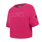 NBA NEW YORK KNICKS TRIPLE PINK TODDLER GIRL'S SHORT SLEEVE BOXY TEE (BEETROOT PURPLE)