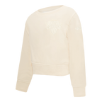 NBA NEW YORK KNICKS NEUTRAL TODDLER GIRL'S FLEECE CREWNECK (EGGSHELL)