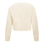 NBA NEW YORK KNICKS NEUTRAL TODDLER GIRL'S FLEECE CREWNECK (EGGSHELL)