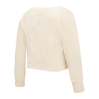 NBA NEW YORK KNICKS NEUTRAL TODDLER GIRL'S FLEECE CREWNECK (EGGSHELL)