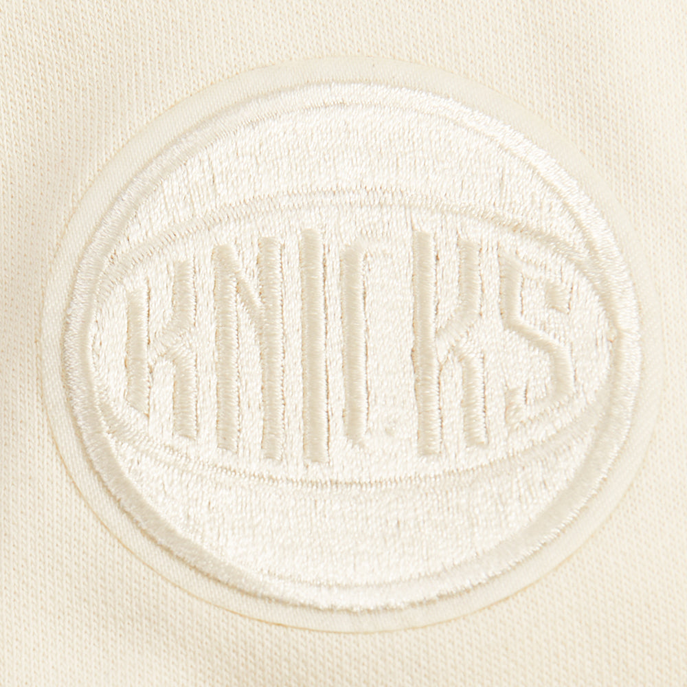 NBA NEW YORK KNICKS NEUTRAL TODDLER GIRL'S FLEECE CREWNECK (EGGSHELL)