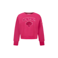 NBA NEW YORK KNICKS TRIPLE PINK TODDLER GIRL'S FLEECE CREWNECK (BEETROOT PURPLE)