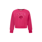 NBA NEW YORK KNICKS TRIPLE PINK TODDLER GIRL'S FLEECE CREWNECK (BEETROOT PURPLE)