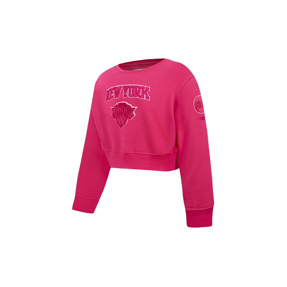NBA NEW YORK KNICKS TRIPLE PINK TODDLER GIRLS FLEECE CREWNECK (BEETROOT PURPLE)
