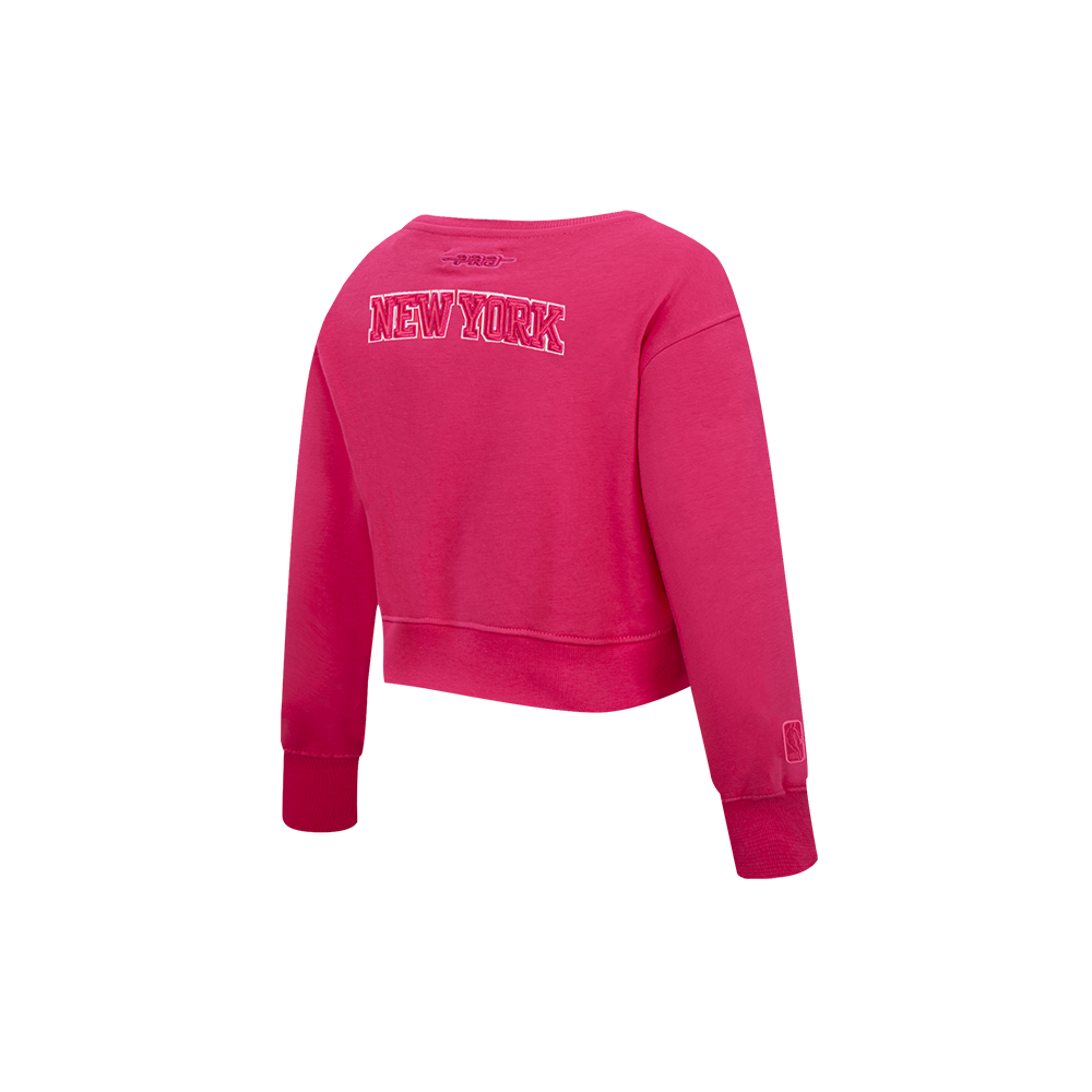 NBA NEW YORK KNICKS TRIPLE PINK TODDLER GIRL'S FLEECE CREWNECK (BEETROOT PURPLE)