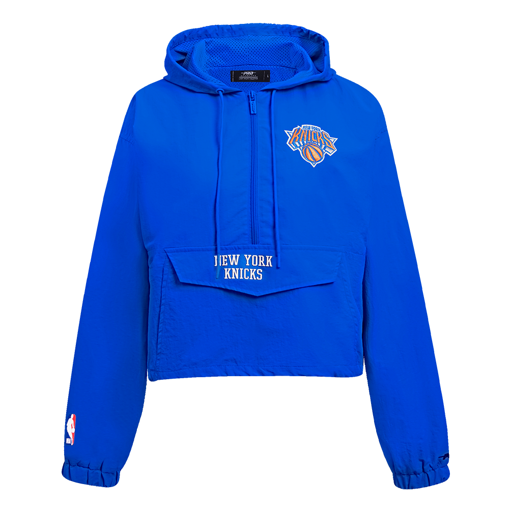 NBA NEW YORK KNICKS CLASSIC WIND WOMEN'S WOVEN 1/2 JACKET (ROYAL BLUE)