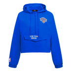 NBA NEW YORK KNICKS CLASSIC WIND WOMEN'S WOVEN 1/2 JACKET (ROYAL BLUE)