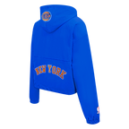 NBA NEW YORK KNICKS CLASSIC WIND WOMEN'S WOVEN 1/2 JACKET (ROYAL BLUE)