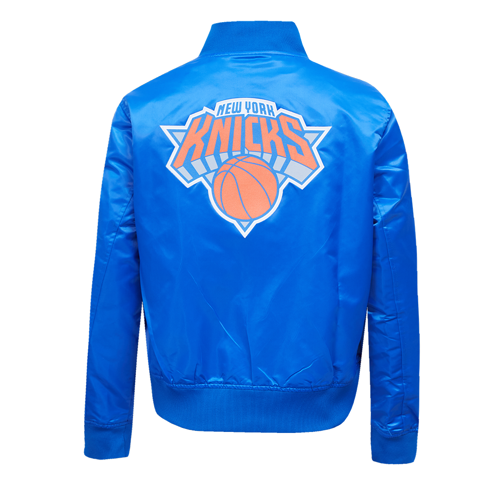 NBA NEW YORK KNICKS CLASSIC BLOUSON EN SATIN POUR FEMME (BLEU ROYAL)