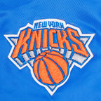NBA NEW YORK KNICKS CLASSIC BLOUSON EN SATIN POUR FEMME (BLEU ROYAL)