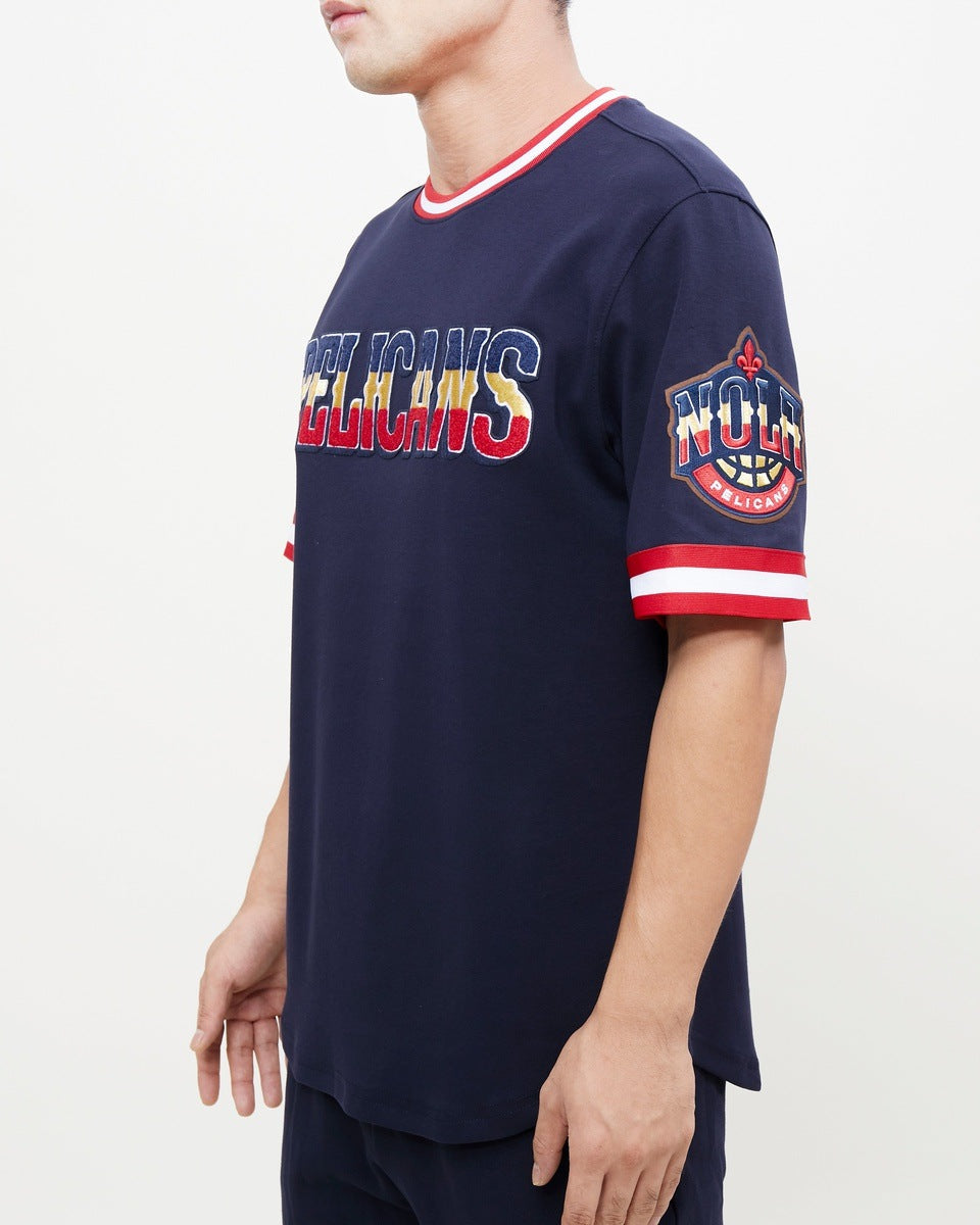 NBA NEW ORLEANS PELICANS CLASSIC CHENILLE MEN'S TEE (MIDNIGHT NAVY)