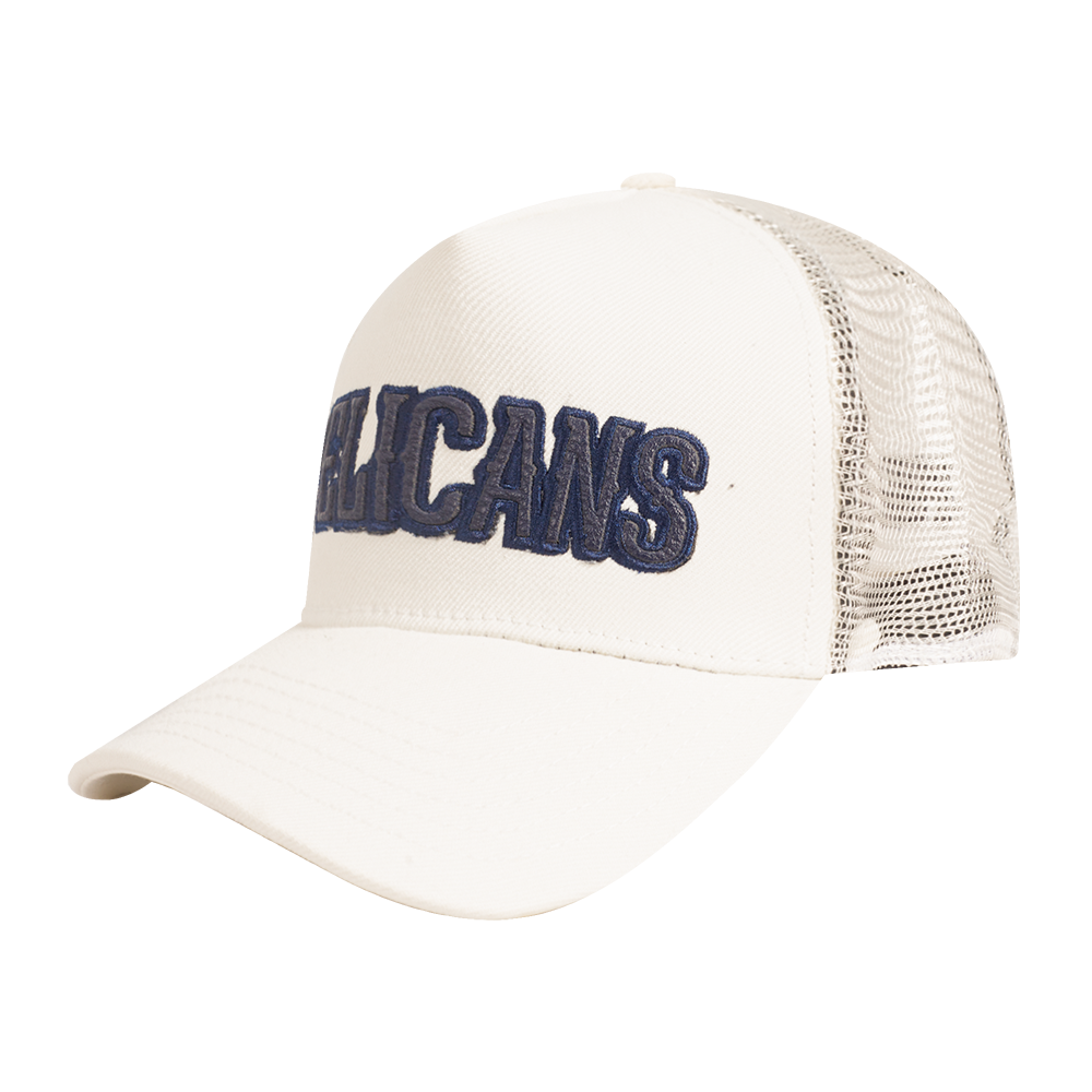 NBA NEW ORLEANS PELICANS TRIPLE TONAL TRUCKER HAT (EGGSHELL)