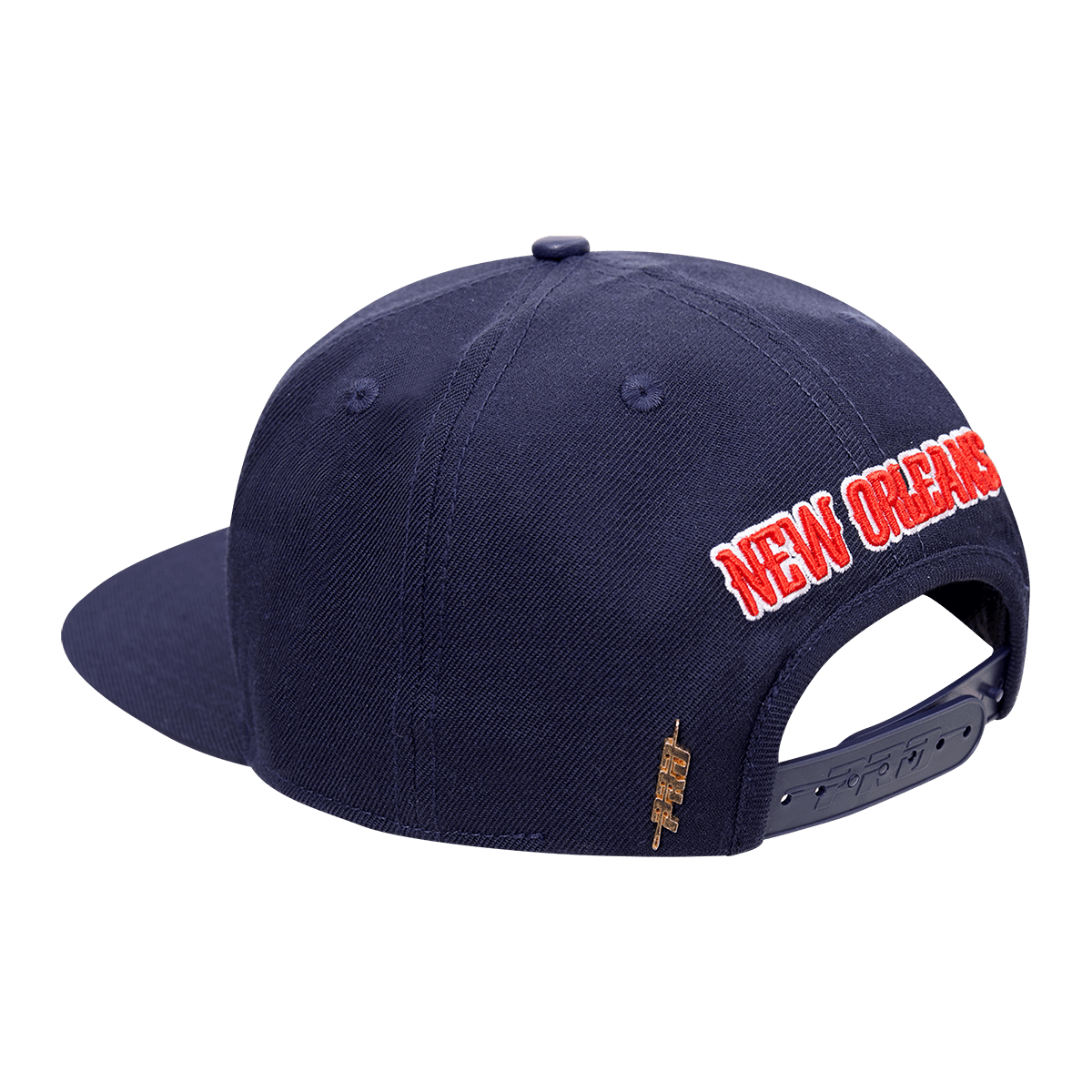 NBA NEW ORLEANS PELICANS WORDMARK AND LOGO UNISEX SNAPBACK HAT (NAVY)
