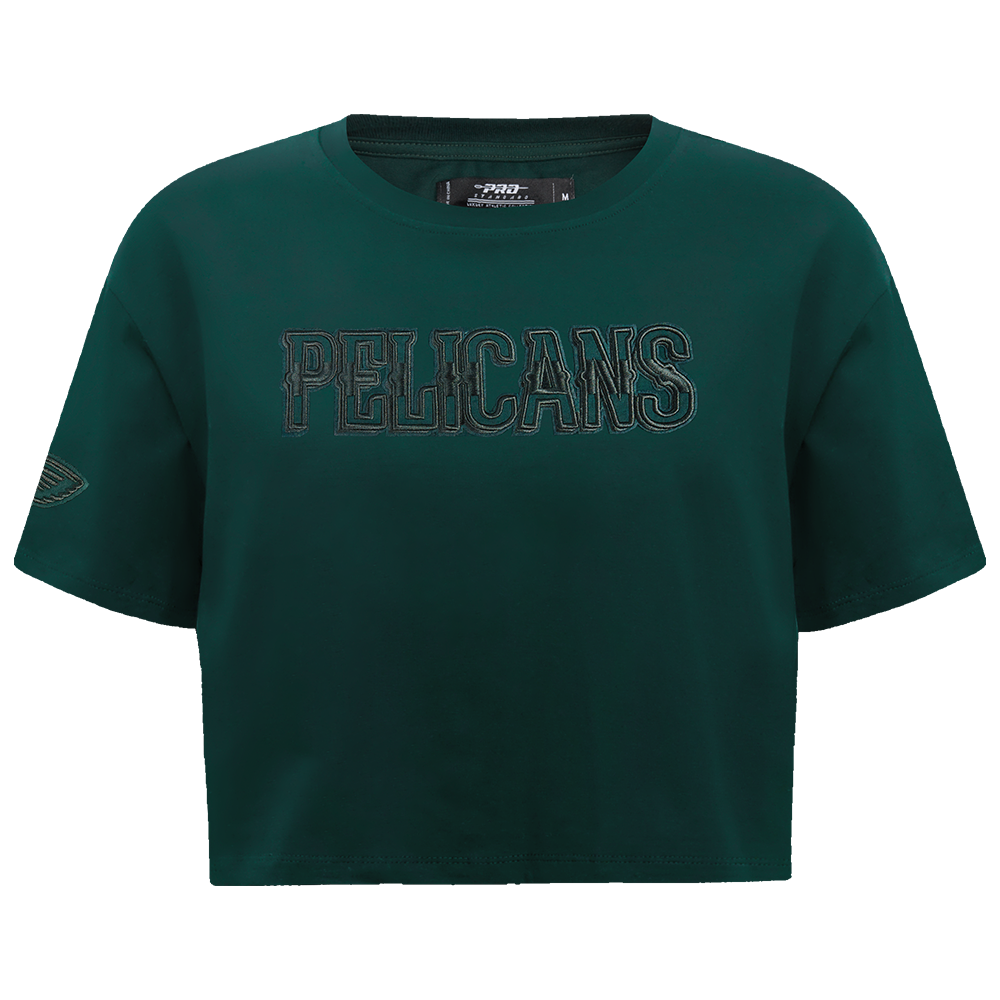 NBA NEW ORLEANS PELICANS NEUTRAL SINGLE JERSEY BOXY TEE (FOREST GREEN)