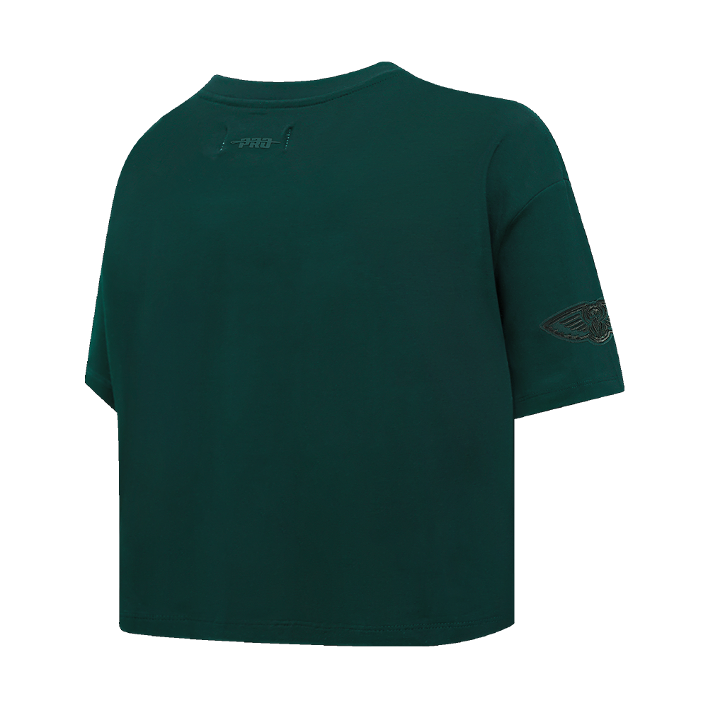 NBA NEW ORLEANS PELICANS NEUTRAL SINGLE JERSEY BOXY TEE (FOREST GREEN)