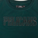 NBA NEW ORLEANS PELICANS NEUTRAL SINGLE JERSEY BOXY TEE (FOREST GREEN)