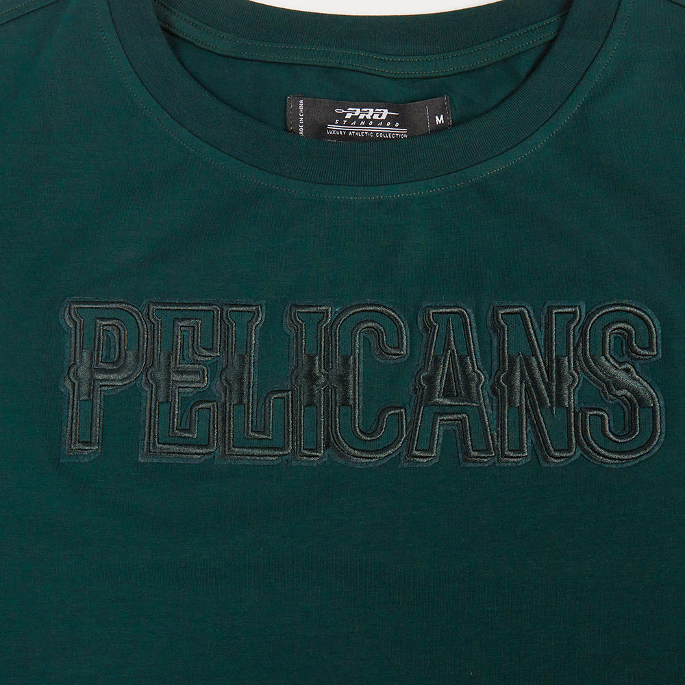 NBA NEW ORLEANS PELICANS NEUTRAL SINGLE JERSEY BOXY TEE (FOREST GREEN)