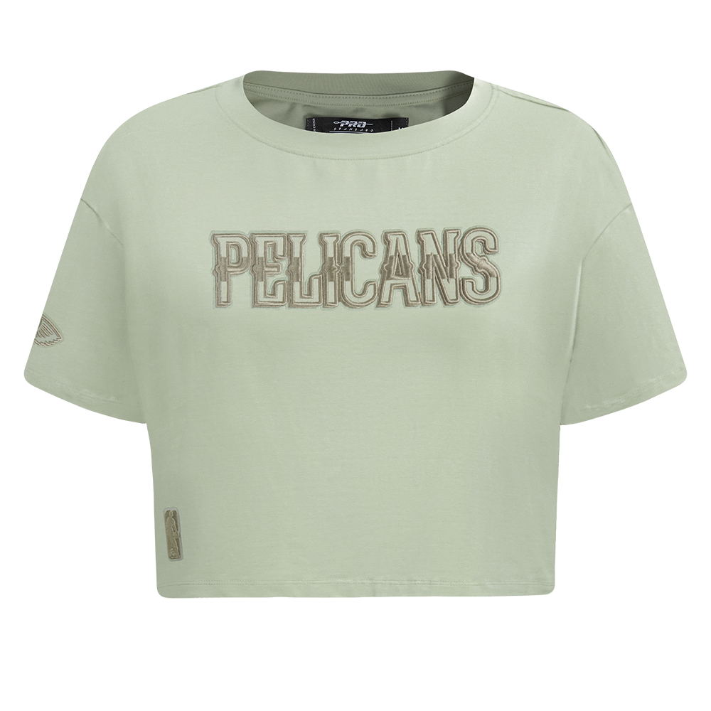 NBA NEW ORLEANS PELICANS NEUTRAL SINGLE JERSEY BOXY TEE (MOSS)
