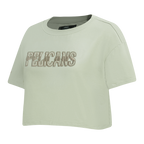 NBA NEW ORLEANS PELICANS NEUTRAL SINGLE JERSEY BOXY TEE (MOSS)