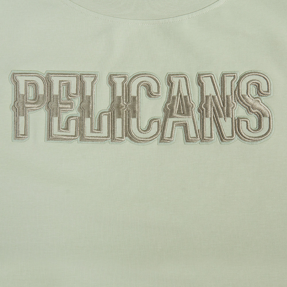 NBA NEW ORLEANS PELICANS NEUTRAL SINGLE JERSEY BOXY TEE (MOSS)