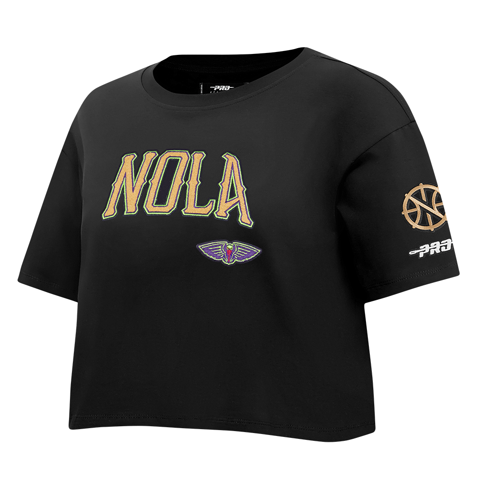 NBA NEW ORLEANS PELICANS CITY EDITION 24-25 WOMEN'S SJ BOXY TEE (BLACK)