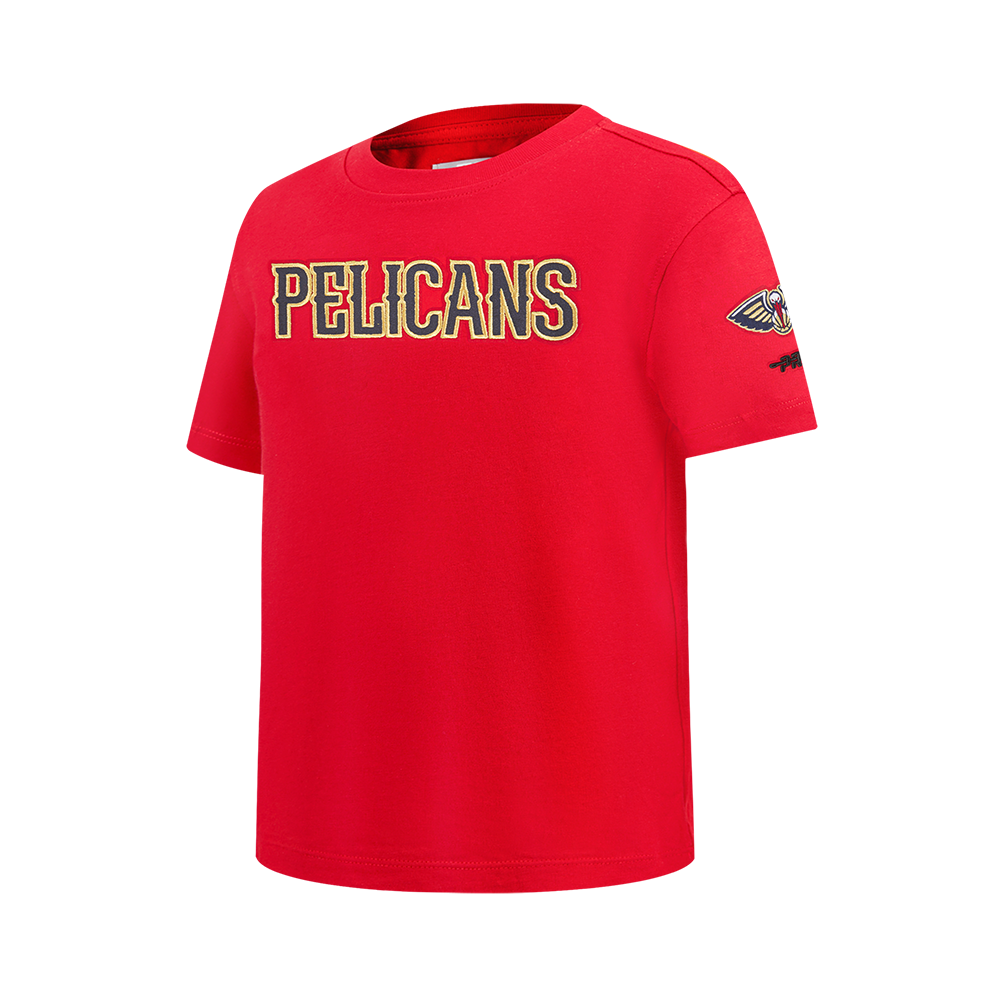 NBA NEW ORLEANS PELICANS CLASSIC T-SHIRT EN JERSEY SIMPLE POUR GARÇON JUNIOR (ROUGE)