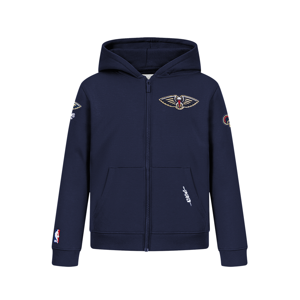 NBA NEW ORLEANS PELICANS CLASSIC BIG BOY'S FLC FZ PO HOODIE (MIDNIGHT NAVY)