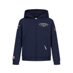 NBA NEW ORLEANS PELICANS CLASSIC BIG BOY'S FLC FZ PO HOODIE (MIDNIGHT NAVY)