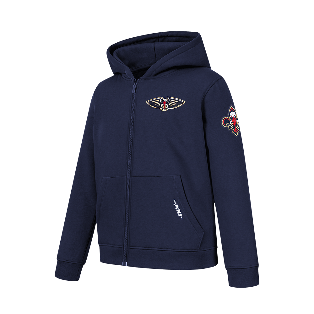 NBA NEW ORLEANS PELICANS CLASSIC BIG BOY'S FLC FZ PO HOODIE (MIDNIGHT NAVY)