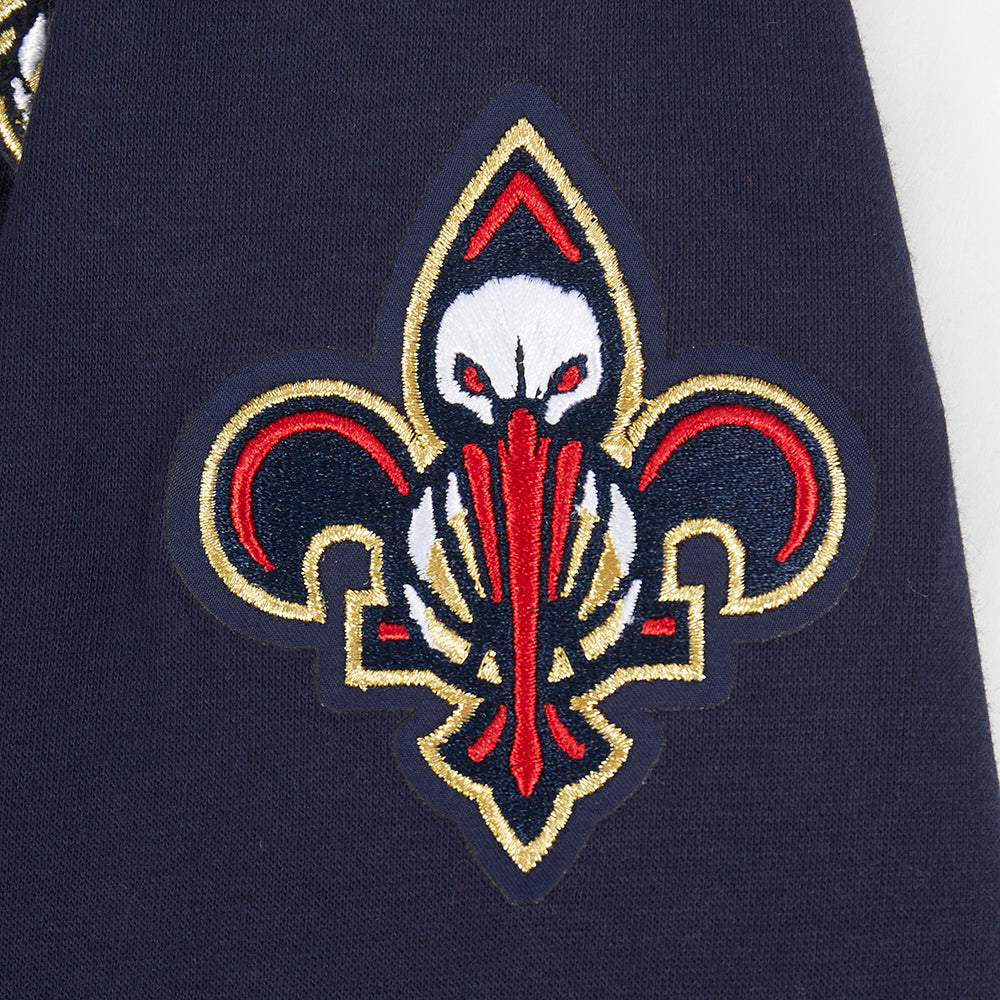 NBA NEW ORLEANS PELICANS CLASSIC BIG BOY'S FLC FZ PO HOODIE (MIDNIGHT NAVY)