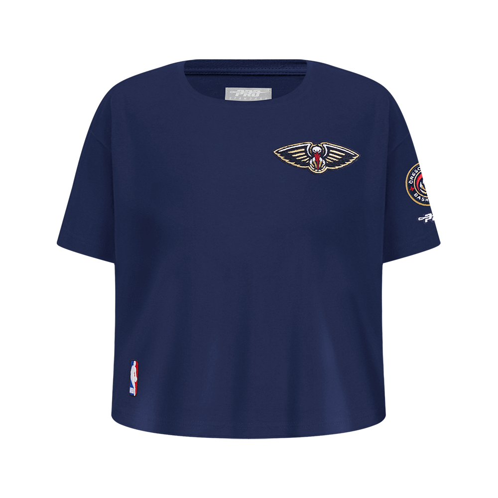 NBA NEW ORLEANS PELICANS CLASSIC T-SHIRT À COUPE CARRÉE À MANCHES COURTES POUR FILLE JUNIOR (MARINE MINUIT)