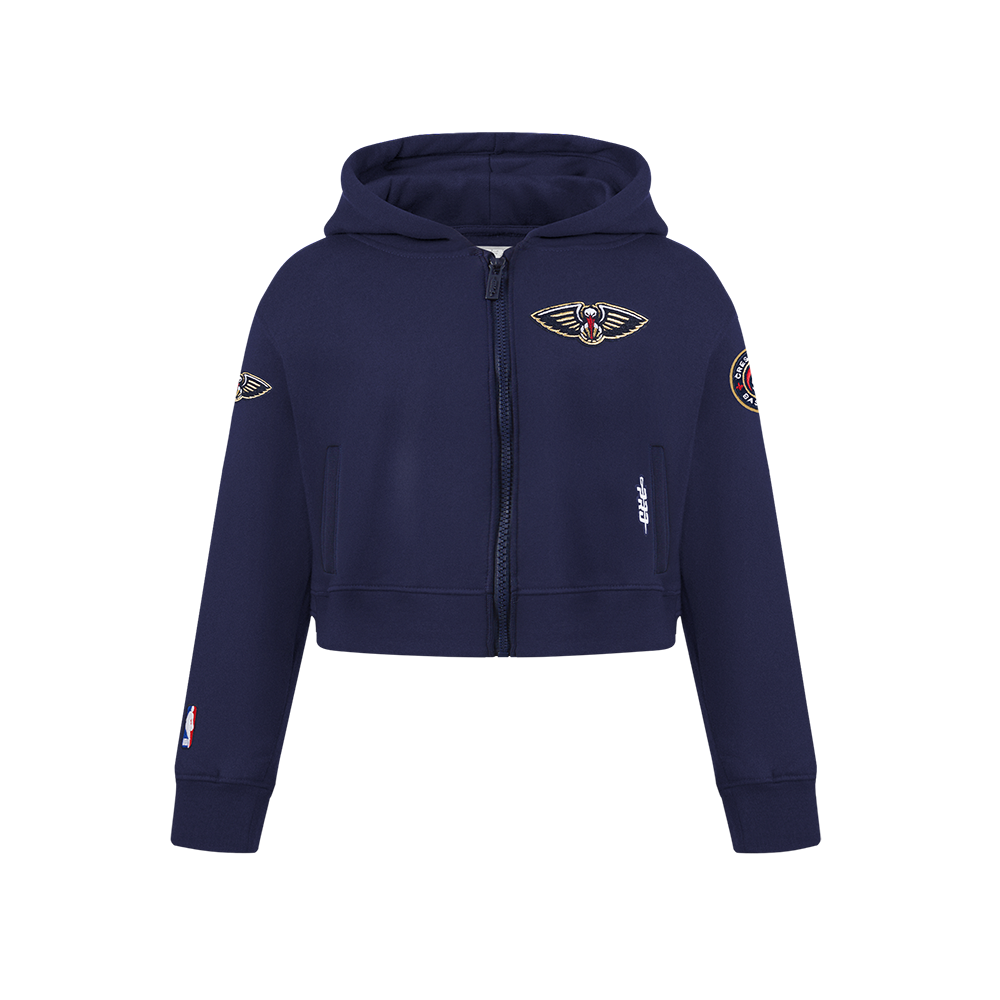 NBA NEW ORLEANS PELICANS CLASSIC CHANDAIL À CAPUCHON EN MOLLETON À GLISSIÈRE POUR FILLE JUNIOR (MARINE MINUIT)