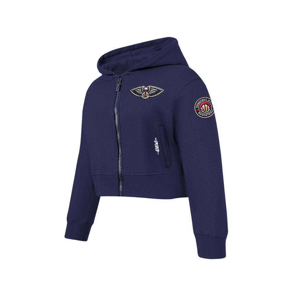 NBA NEW ORLEANS PELICANS CLASSIC CHANDAIL À CAPUCHON EN MOLLETON À GLISSIÈRE POUR FILLE JUNIOR (MARINE MINUIT)