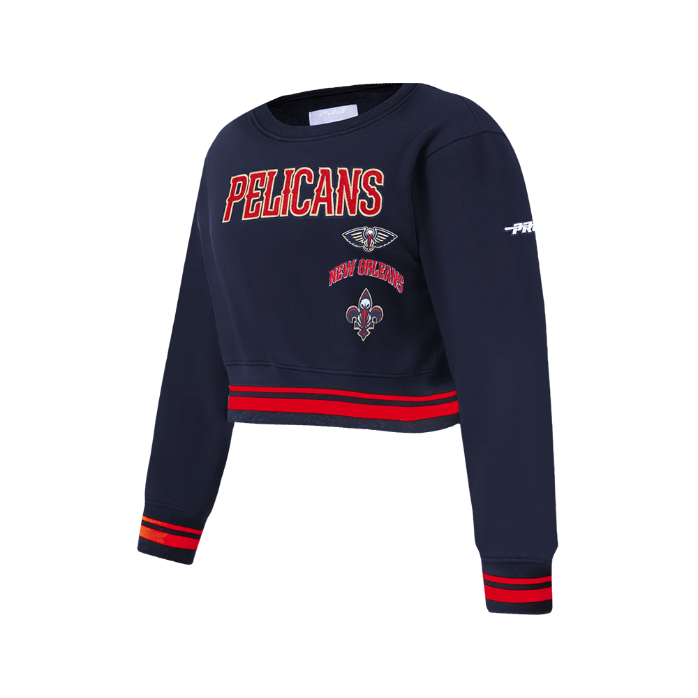 NBA NEW ORLEANS PELICANS RETRO CLASSIC CHANDAIL À COL ROND EN MOLLETON CÔTELÉ POUR FILLE JUNIOR (MARINE MINUIT/ROUGE/MARINE MINUIT)