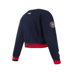 NBA NEW ORLEANS PELICANS RETRO CLASSIC BIG GIRL'S RIB FLC CREWNECK (MIDNIGHT NAVY/RED/MIDNIGHT NAVY)