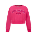 NBA NEW ORLEANS PELICANS CHANDAIL À COL ROND TRIPLE ROSE EN MOLLETON POUR FILLE JUNIOR (VIOLET BETTERAVE)