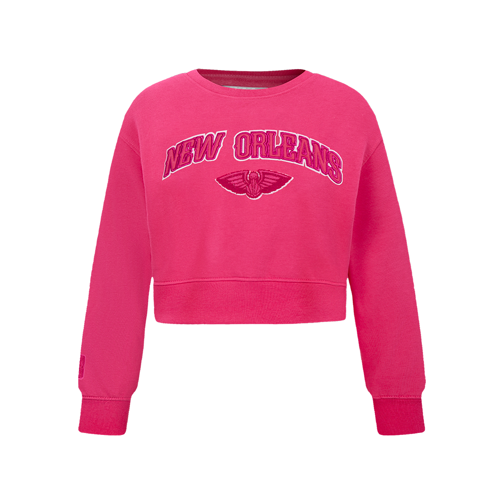 NBA NEW ORLEANS PELICANS CHANDAIL À COL ROND TRIPLE ROSE EN MOLLETON POUR FILLE JUNIOR (VIOLET BETTERAVE)