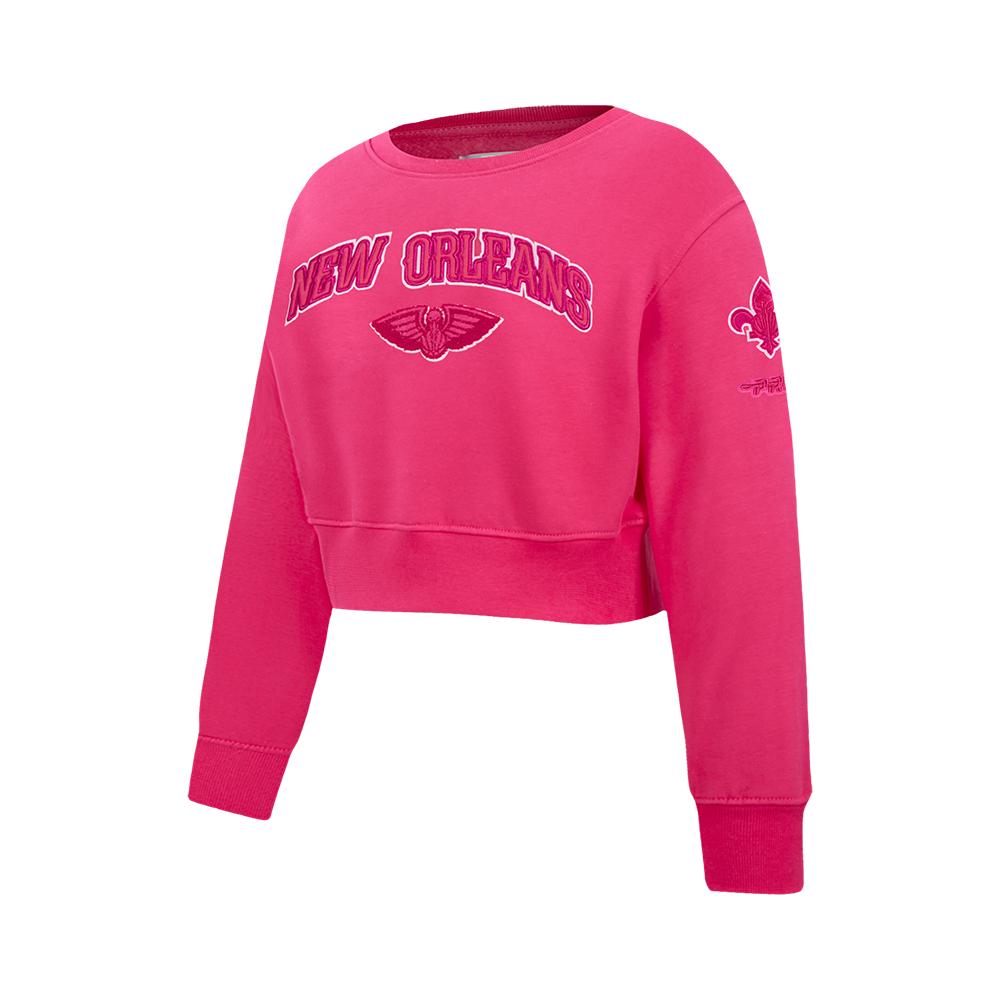 NBA NEW ORLEANS PELICANS CHANDAIL À COL ROND TRIPLE ROSE EN MOLLETON POUR FILLE JUNIOR (VIOLET BETTERAVE)