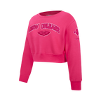 NBA NEW ORLEANS PELICANS CHANDAIL À COL ROND TRIPLE ROSE EN MOLLETON POUR FILLE JUNIOR (VIOLET BETTERAVE)